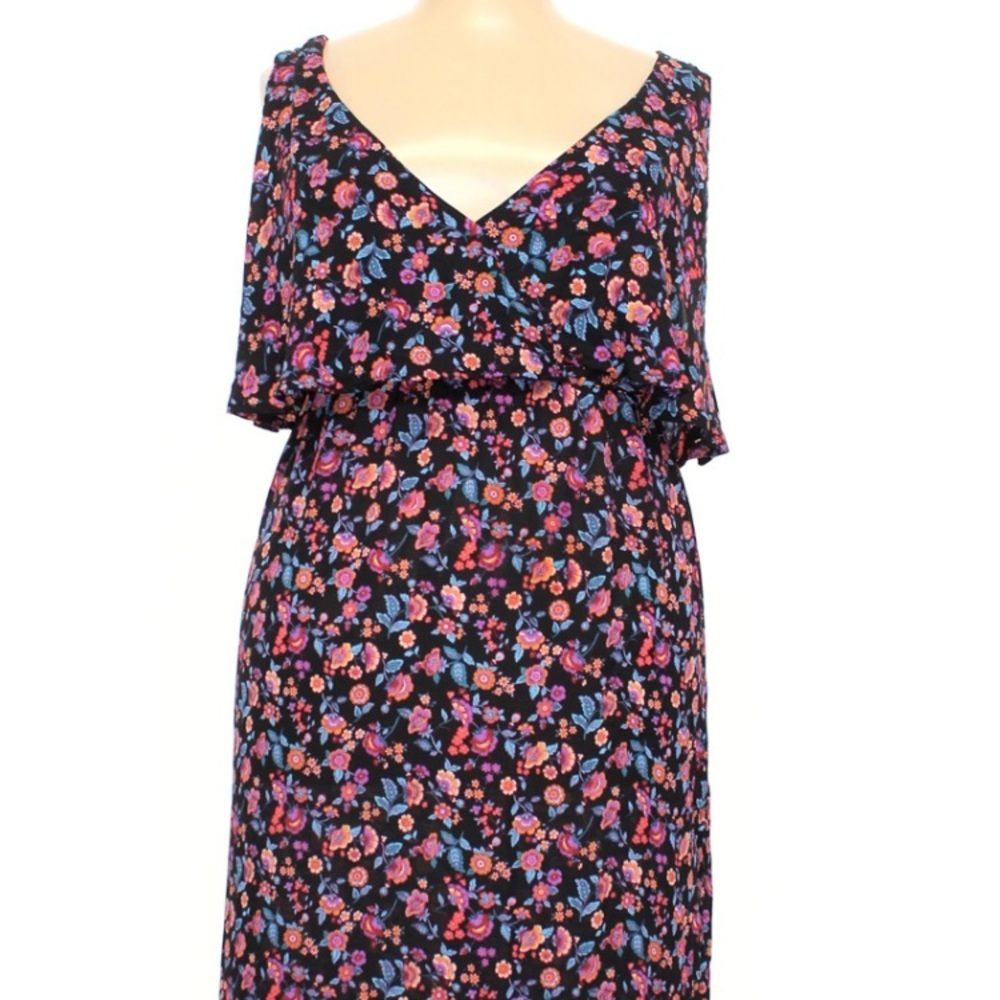 & Harmony cold shoulder floral maxi dress